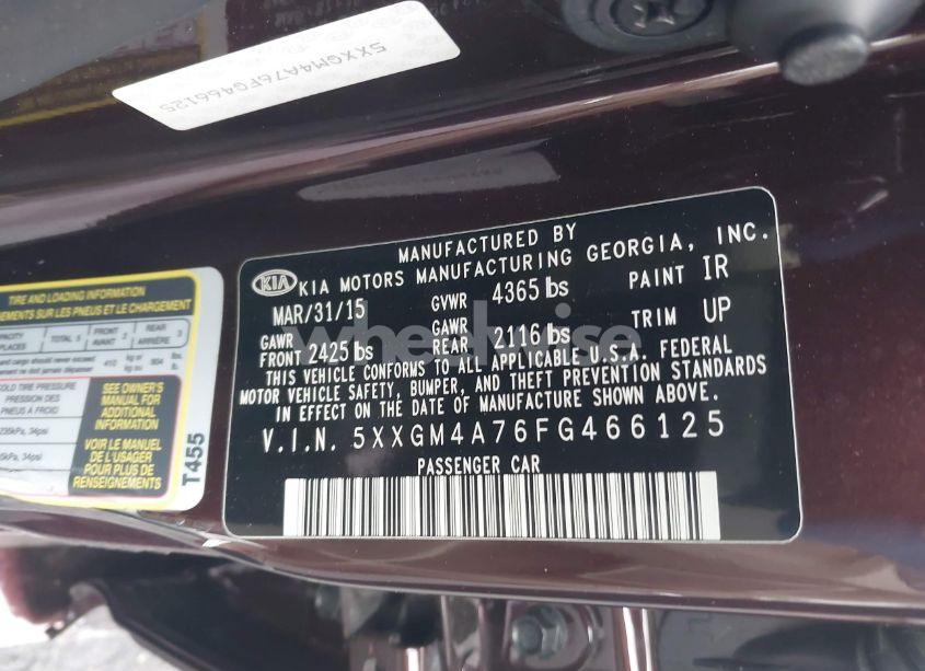 Photo 9 of 2015 Kia Optima LX (VIN 5XXGM4A76FG466125)
