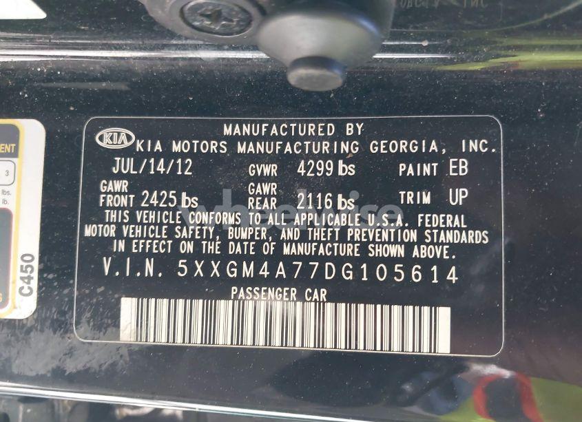 Photo 9 of 2013 Kia Optima LX (VIN 5XXGM4A77DG105614)