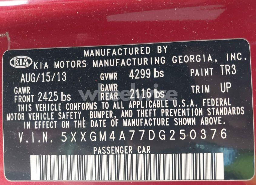 Photo 9 of 2013 Kia Optima LX (VIN 5XXGM4A77DG250376)