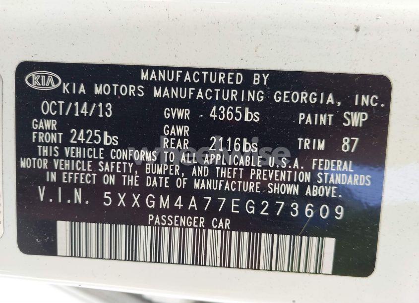 Photo 9 of 2014 Kia Optima LX (VIN 5XXGM4A77EG273609)