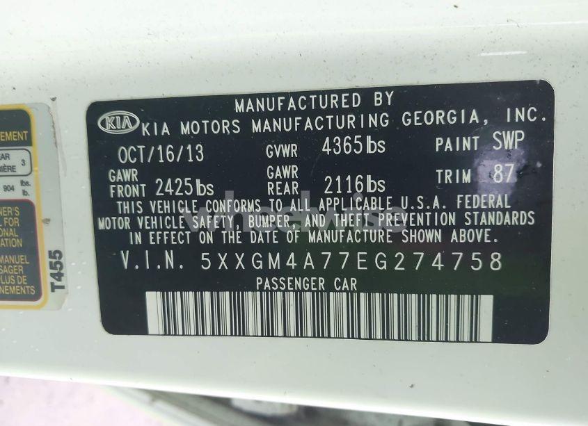 Photo 9 of 2014 Kia Optima LX (VIN 5XXGM4A77EG274758)