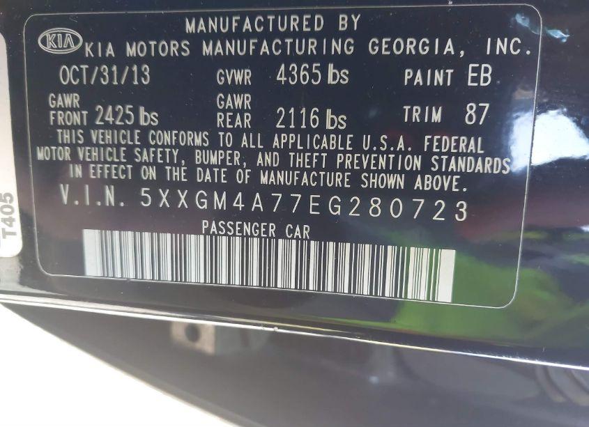 Photo 9 of 2014 Kia Optima LX (VIN 5XXGM4A77EG280723)