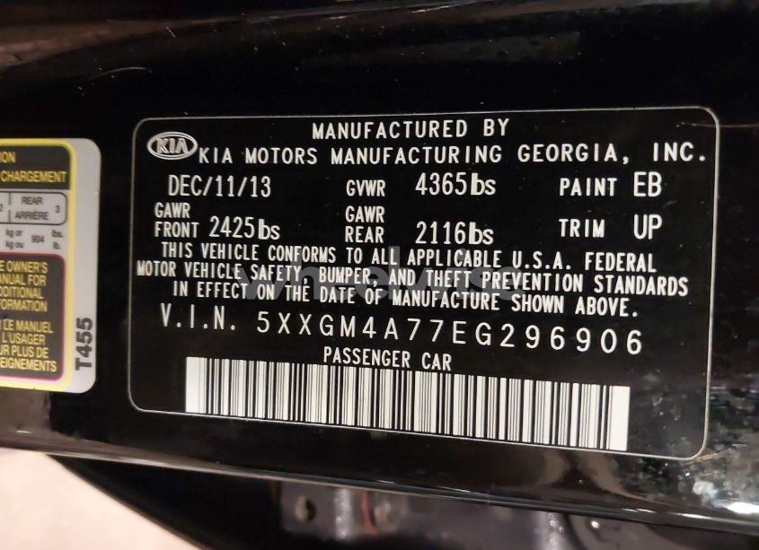 Photo 9 of 2014 Kia Optima LX (VIN 5XXGM4A77EG296906)