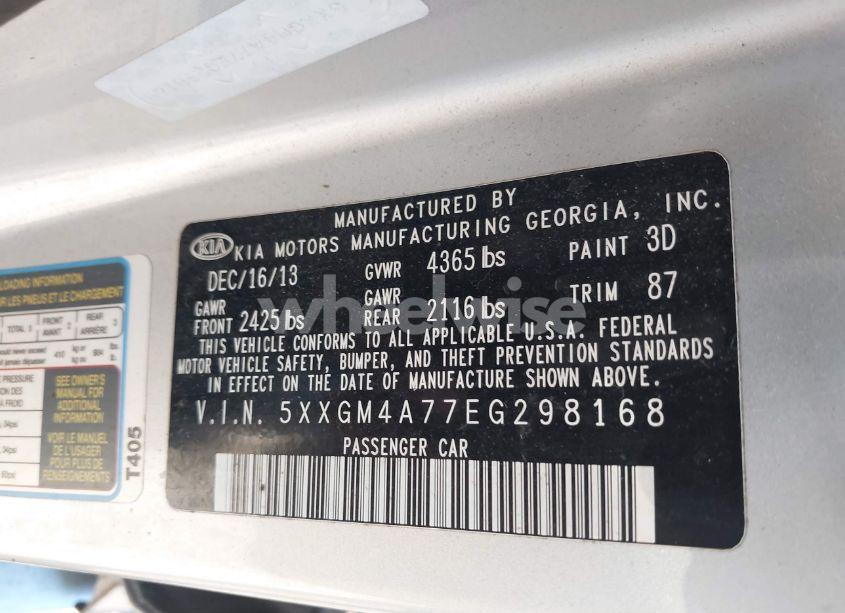 Photo 9 of 2014 Kia Optima LX (VIN 5XXGM4A77EG298168)