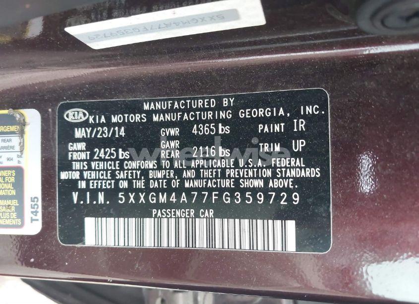 Photo 9 of 2015 Kia Optima LX (VIN 5XXGM4A77FG359729)