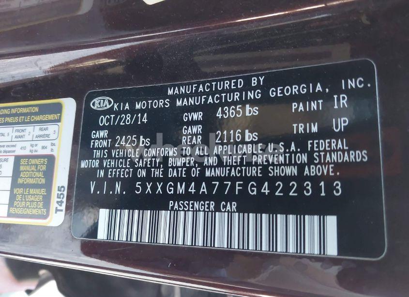Photo 9 of 2015 Kia Optima LX (VIN 5XXGM4A77FG422313)