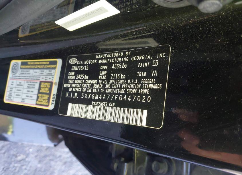 Photo 9 of 2015 Kia Optima LX (VIN 5XXGM4A77FG447020)