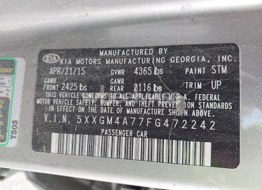 Photo 9 of 2015 Kia Optima LX (VIN 5XXGM4A77FG472242)