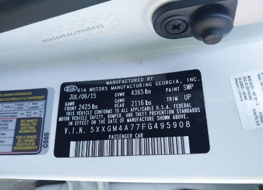 Photo 9 of 2015 Kia Optima LX (VIN 5XXGM4A77FG495908)