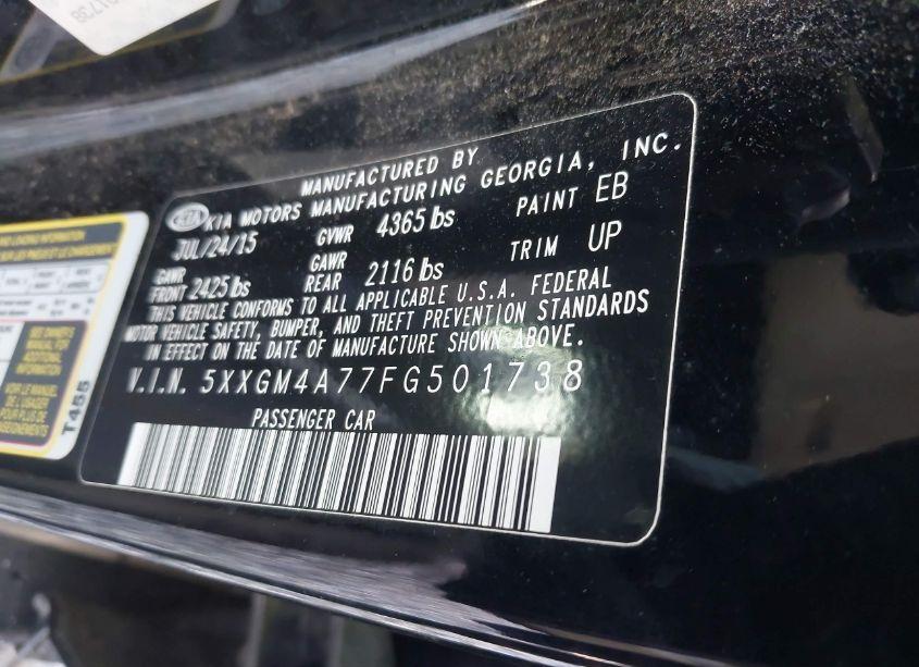 Photo 9 of 2015 Kia Optima LX (VIN 5XXGM4A77FG501738)