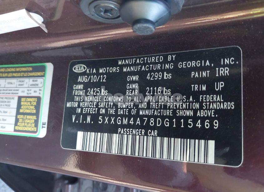 Photo 8 of 2013 Kia Optima LX (VIN 5XXGM4A78DG115469)