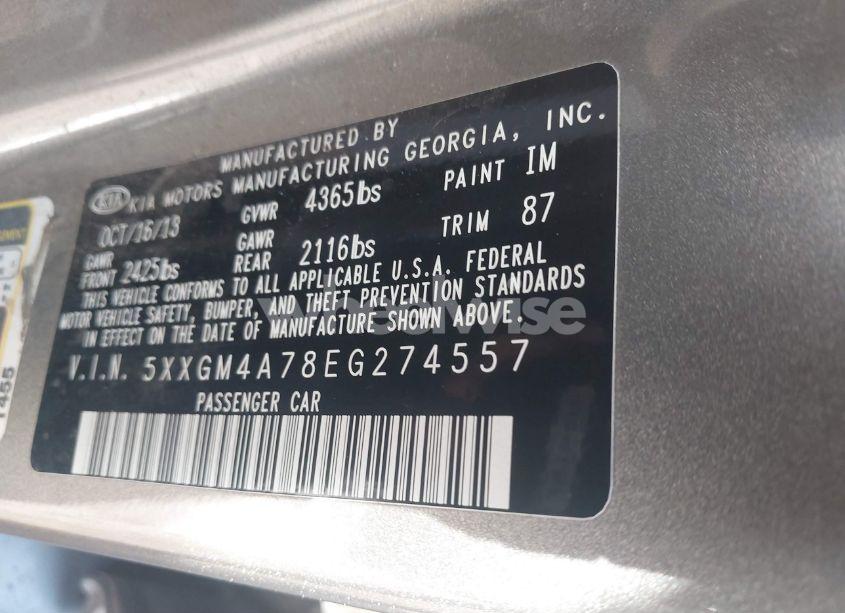 Photo 9 of 2014 Kia Optima LX (VIN 5XXGM4A78EG274557)