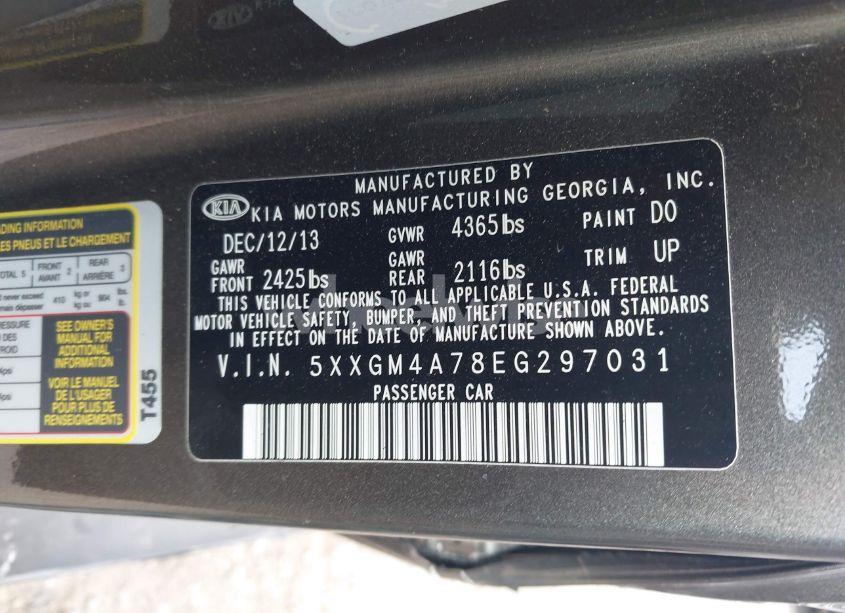 Photo 9 of 2014 Kia Optima LX (VIN 5XXGM4A78EG297031)
