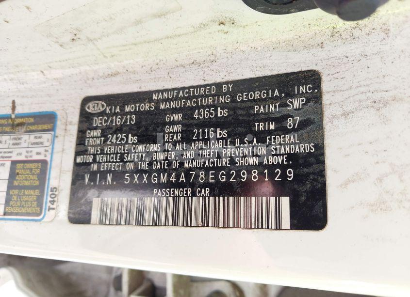 Photo 9 of 2014 Kia Optima LX (VIN 5XXGM4A78EG298129)