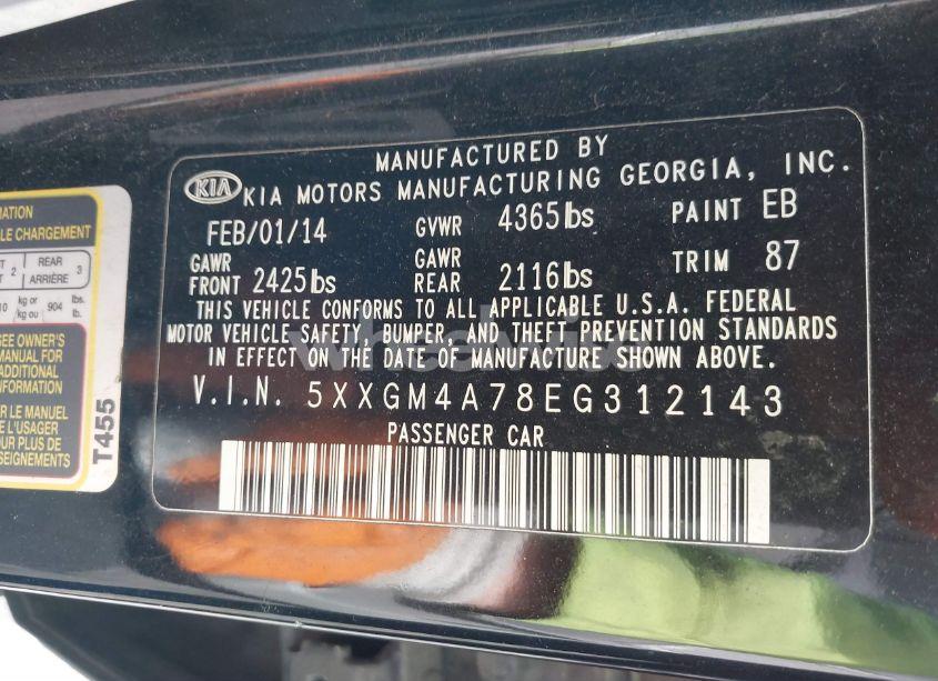 Photo 9 of 2014 Kia Optima LX (VIN 5XXGM4A78EG312143)