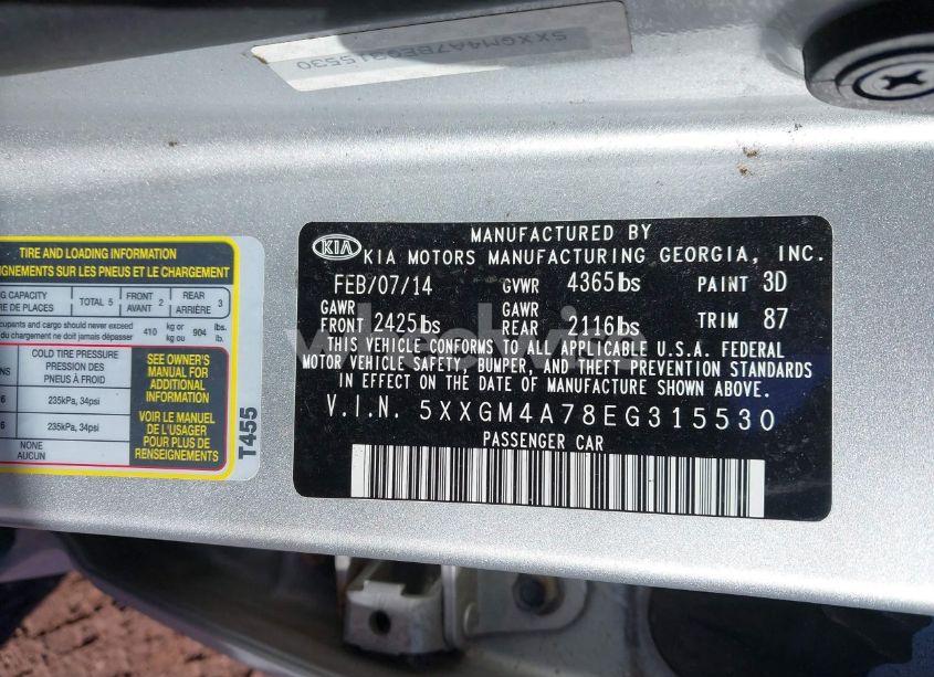 Photo 9 of 2014 Kia Optima LX (VIN 5XXGM4A78EG315530)