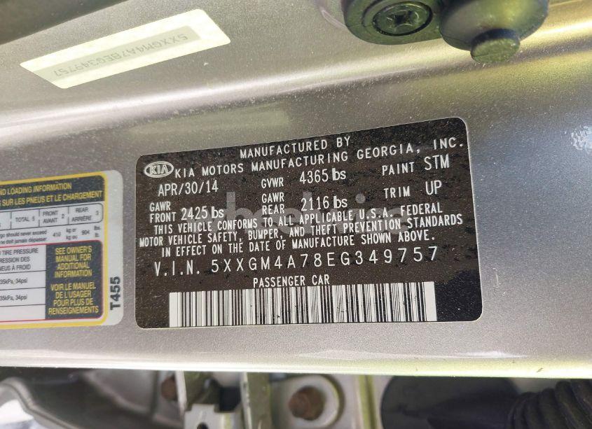 Photo 9 of 2014 Kia Optima LX (VIN 5XXGM4A78EG349757)