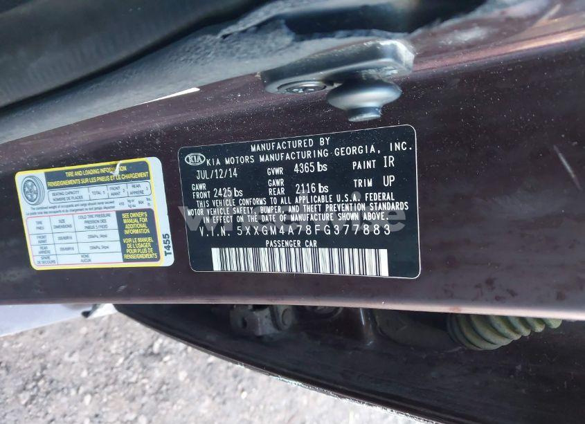 Photo 9 of 2015 Kia Optima LX (VIN 5XXGM4A78FG377883)