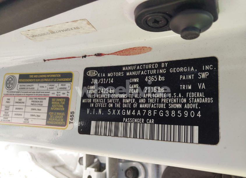 Photo 9 of 2015 Kia Optima LX (VIN 5XXGM4A78FG385904)