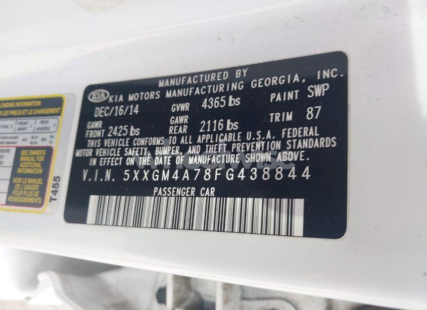 Photo 9 of 2015 Kia Optima LX (VIN 5XXGM4A78FG438844)