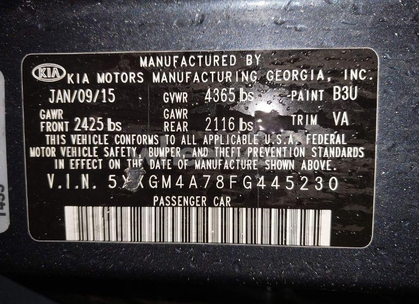 Photo 9 of 2015 Kia Optima LX (VIN 5XXGM4A78FG445230)