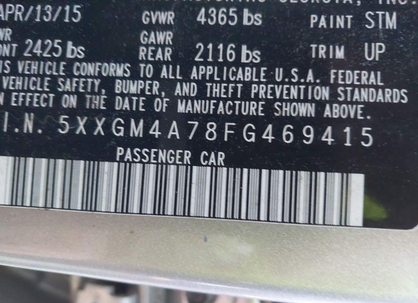 Photo 9 of 2015 Kia Optima LX (VIN 5XXGM4A78FG469415)