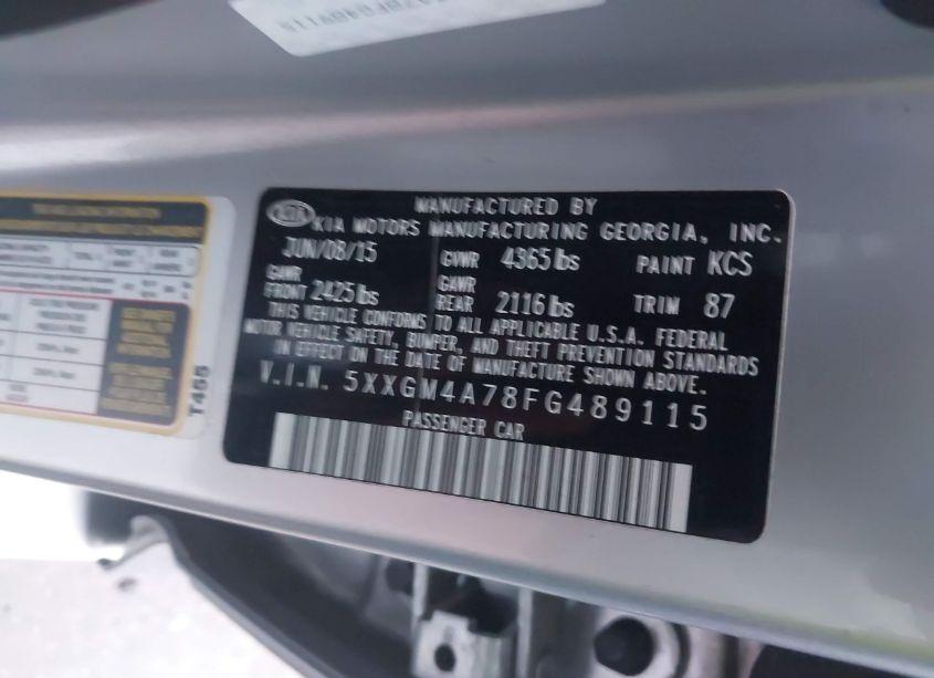 Photo 9 of 2015 Kia Optima LX (VIN 5XXGM4A78FG489115)