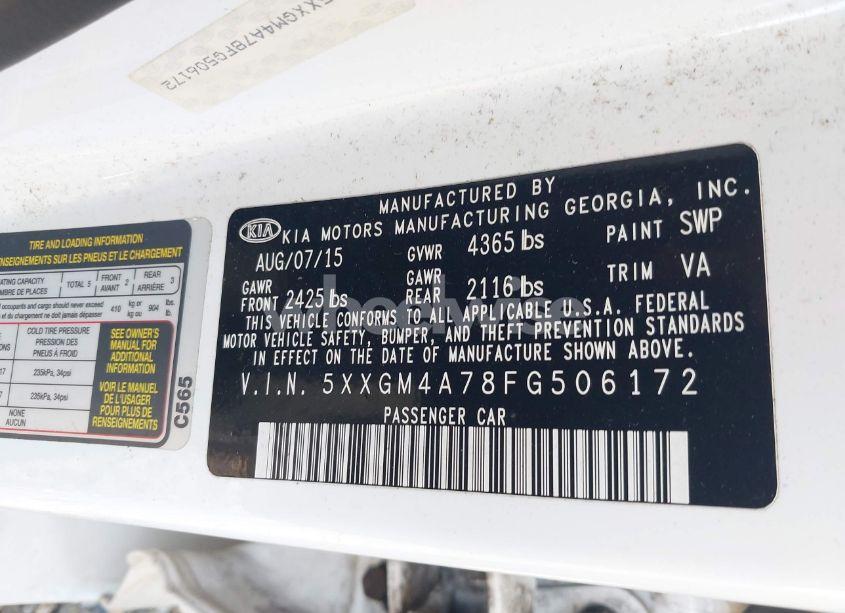 Photo 9 of 2015 Kia Optima LX (VIN 5XXGM4A78FG506172)