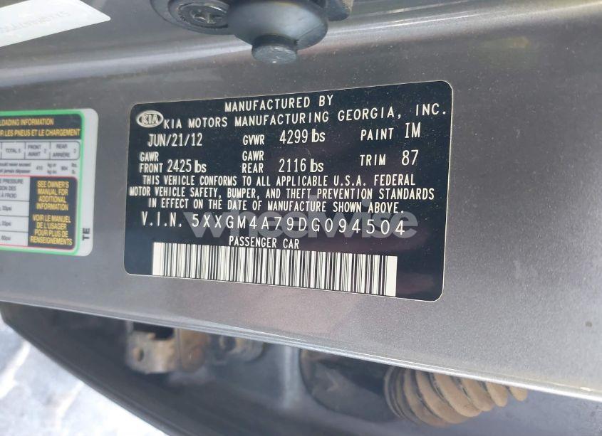 Photo 9 of 2013 Kia Optima LX (VIN 5XXGM4A79DG094504)