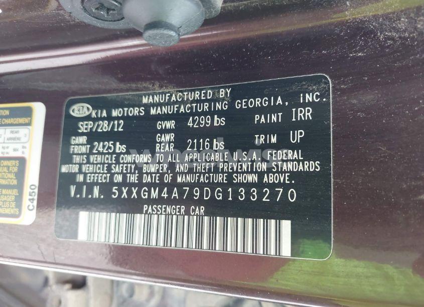 Photo 9 of 2013 Kia Optima LX (VIN 5XXGM4A79DG133270)