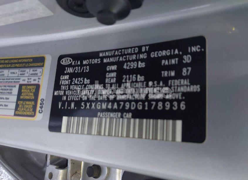 Photo 9 of 2013 Kia Optima LX (VIN 5XXGM4A79DG178936)