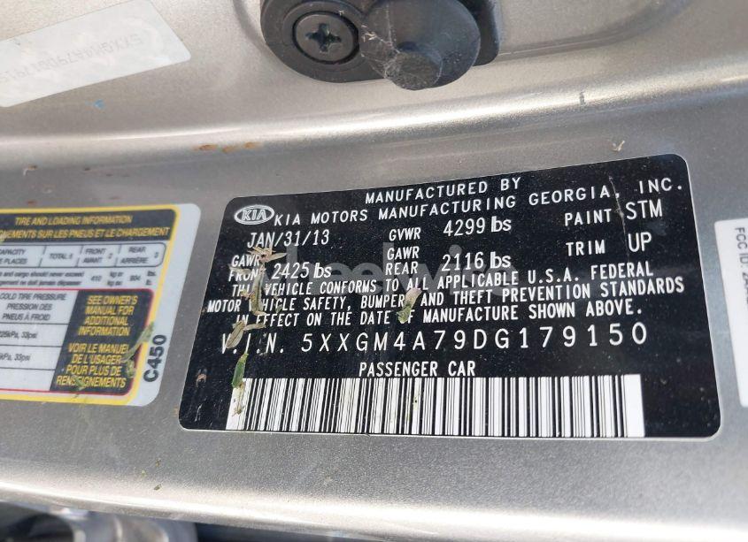 Photo 9 of 2013 Kia Optima LX (VIN 5XXGM4A79DG179150)