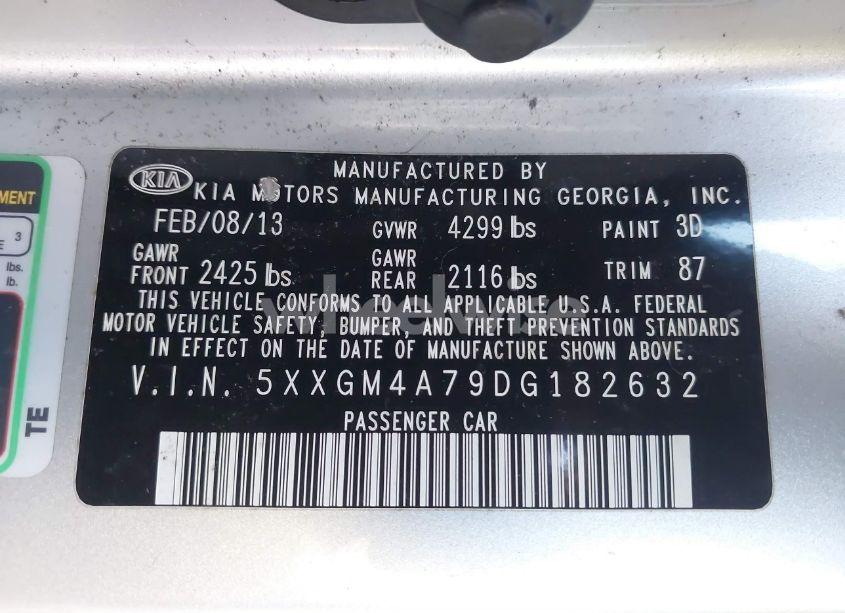 Photo 9 of 2013 Kia Optima LX (VIN 5XXGM4A79DG182632)