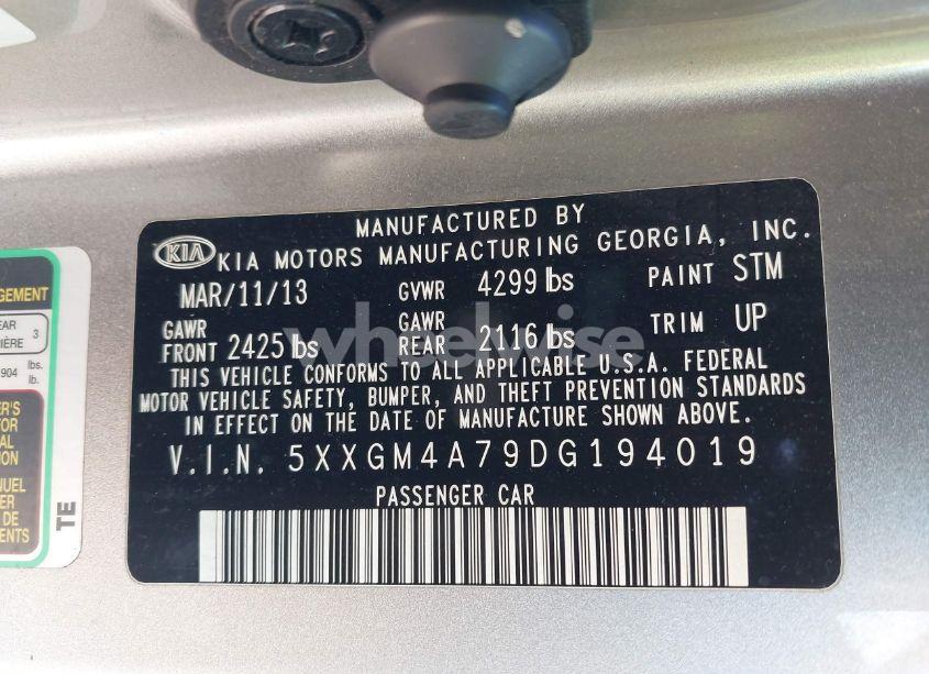 Photo 9 of 2013 Kia Optima LX (VIN 5XXGM4A79DG194019)