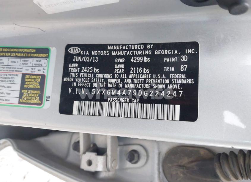 Photo 9 of 2013 Kia Optima LX (VIN 5XXGM4A79DG224247)