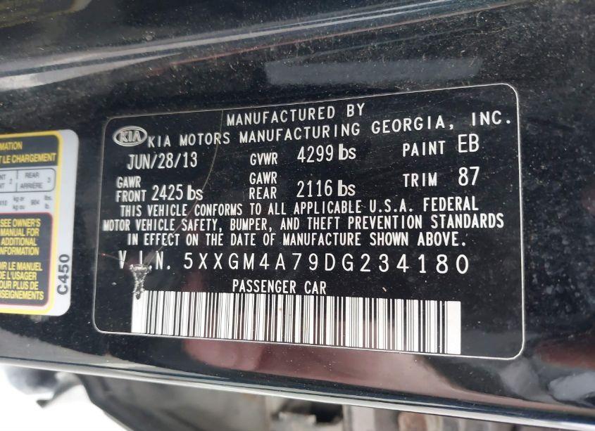 Photo 9 of 2013 Kia Optima LX (VIN 5XXGM4A79DG234180)