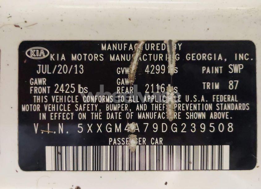 Photo 9 of 2013 Kia Optima LX (VIN 5XXGM4A79DG239508)