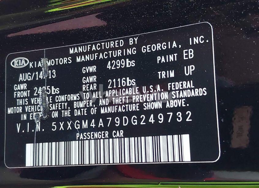 Photo 9 of 2013 Kia Optima LX (VIN 5XXGM4A79DG249732)