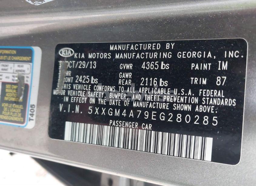 Photo 9 of 2014 Kia Optima LX (VIN 5XXGM4A79EG280285)