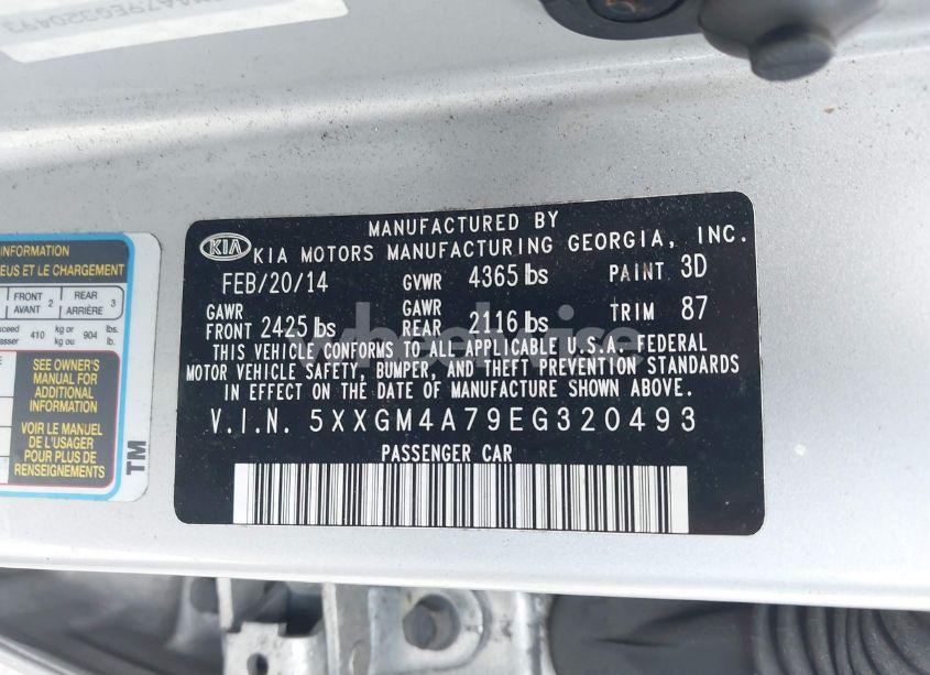 Photo 9 of 2014 Kia Optima LX (VIN 5XXGM4A79EG320493)