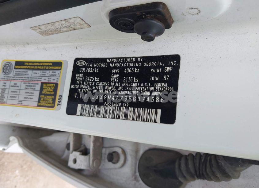 Photo 9 of 2015 Kia Optima LX (VIN 5XXGM4A79FG374586)