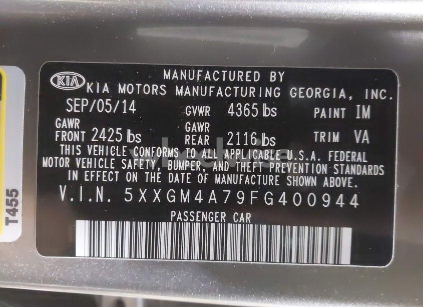 Photo 9 of 2015 Kia Optima LX (VIN 5XXGM4A79FG400944)