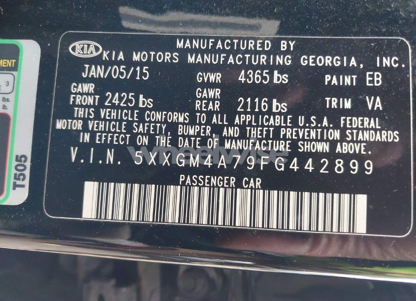 Photo 9 of 2015 Kia Optima LX (VIN 5XXGM4A79FG442899)