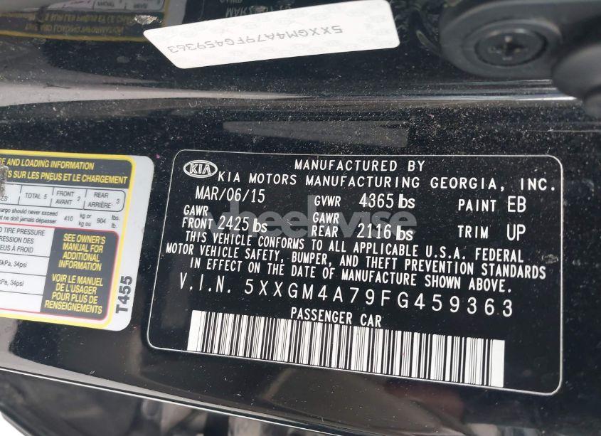 Photo 9 of 2015 Kia Optima LX (VIN 5XXGM4A79FG459363)