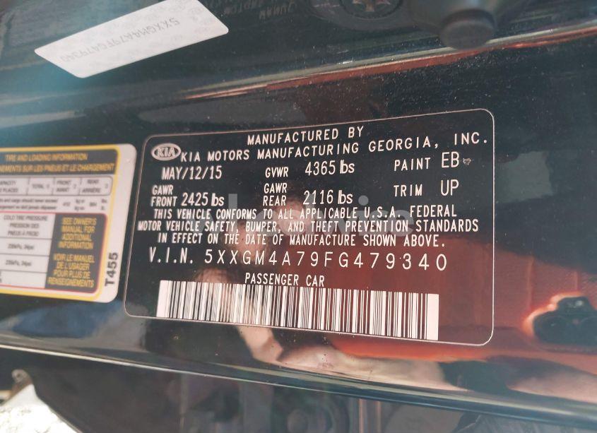 Photo 9 of 2015 Kia Optima LX (VIN 5XXGM4A79FG479340)