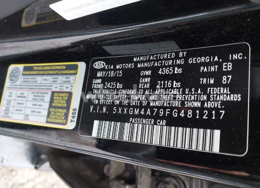 Photo 9 of 2015 Kia Optima LX (VIN 5XXGM4A79FG481217)