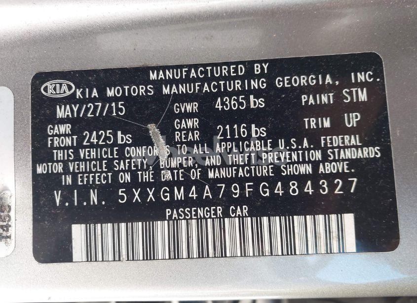 Photo 9 of 2015 Kia Optima LX (VIN 5XXGM4A79FG484327)