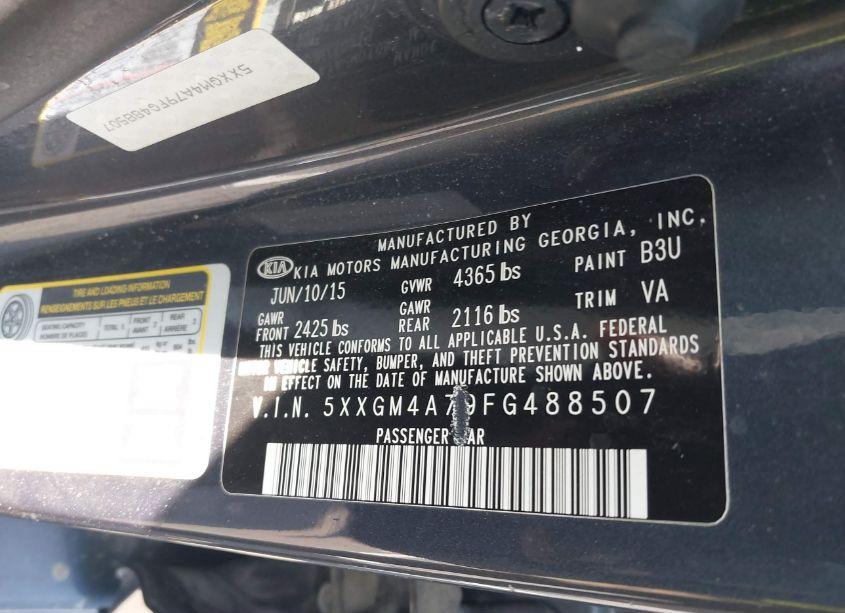 Photo 9 of 2015 Kia Optima LX (VIN 5XXGM4A79FG488507)