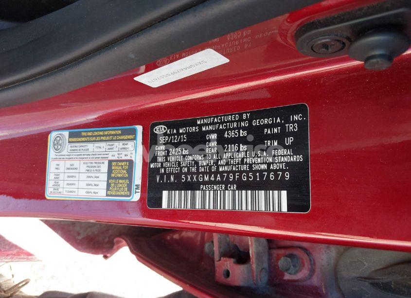 Photo 9 of 2015 Kia Optima LX (VIN 5XXGM4A79FG517679)