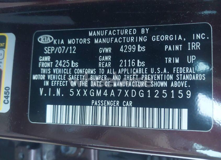 Photo 9 of 2013 Kia Optima LX (VIN 5XXGM4A7XDG125159)